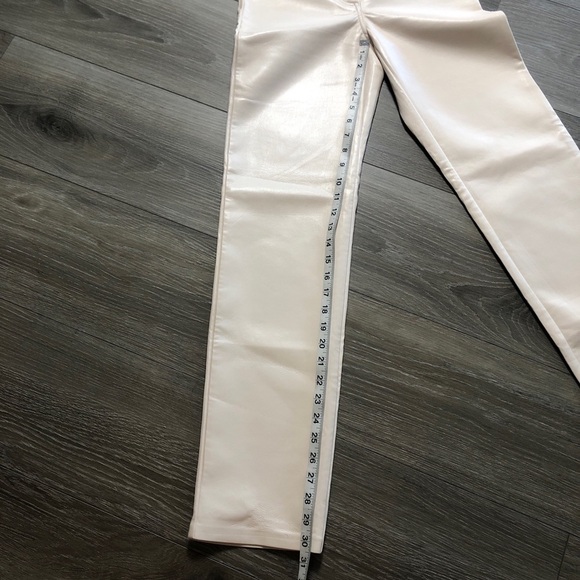 Aritzia Wilfred Melina Wide Leg High Waisted White Pleather Pants Size 0 - Picture 4 of 11